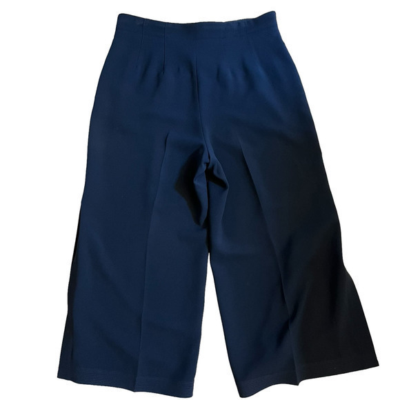 LAFAYETTE 148 NY Navy Blue Side Split Hem Career Dress Pants Cropped Size 8 - Picture 10 of 12